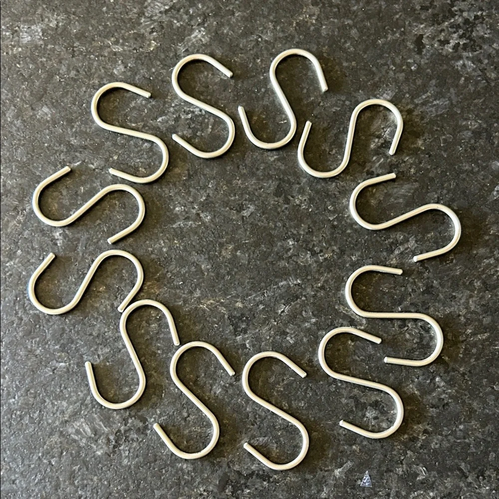 Elegant Silver Shower Curtain Hooks